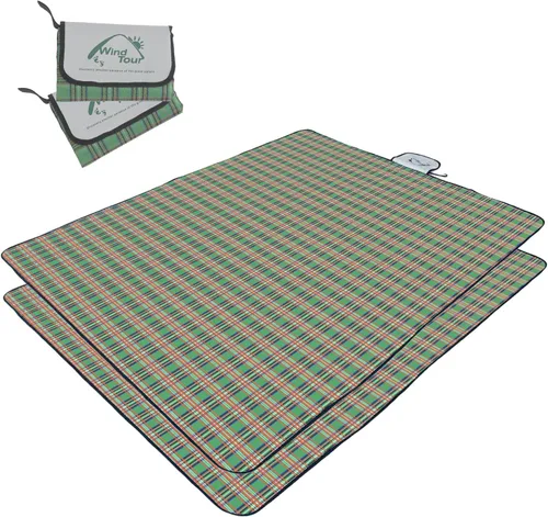 Vista 14 de Wind Tour Manta de picnic impermeable con correa de transporte, tapete plegable a prueba de arena para exteriores, para campamento, playa, parque