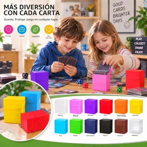 Vista 5 de Leyndo Paquete de 12 cajas de cartas TCG, caja de almacenamiento de tarjetas intercambiables, gran capacidad con divisores, se adapta a más de 80