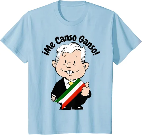 Vista 12 de AMLO Amlito Me Canso Ganso - Camiseta con diseño de dibujos animados mexicanos Gris Oscuro