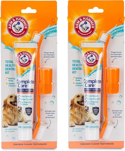 Vista 13 de Arm & Hammer Complete Care - Kit dental para perros, pasta de dientes enzimática para perros con sabor a pollo, cepillo de dientes y cepillo