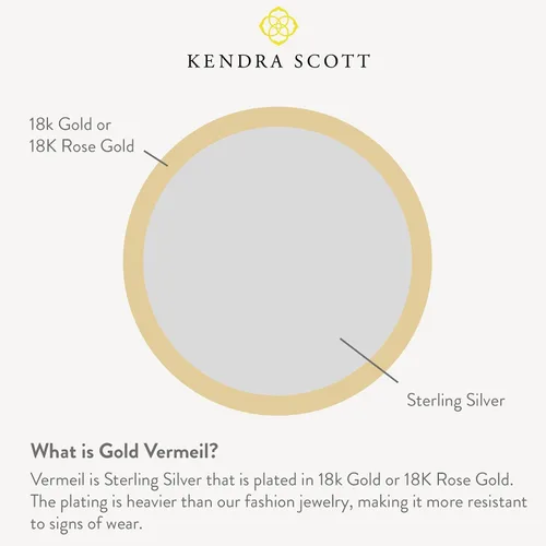 Vista 3 de Kendra Scott Davie - Pendientes de tuerca en oro vermeil de 18 quilates joyería fina para mujer