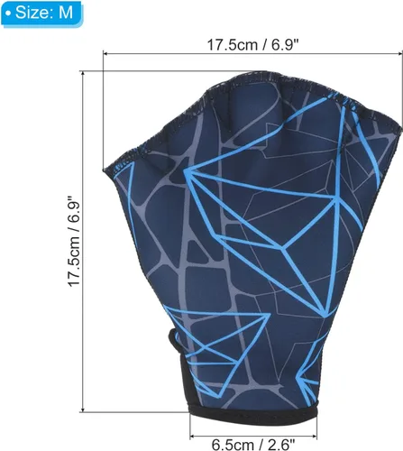 Vista 2 de PATIKIL Guantes acuáticos de natación guantes de natación con malla de impresión de resistencia al agua accesorios de entrenamiento para natación