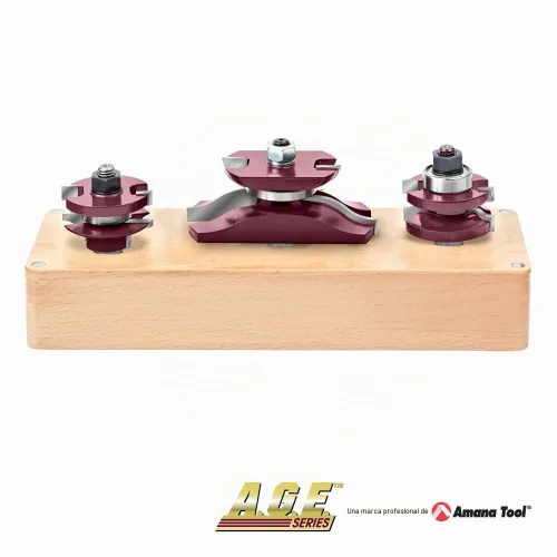 Vista 2 de AGE Series MD502 - Juego de puerta de panel elevado Ogee de 3 piezas con cortador trasero