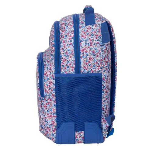 Vista 3 de Mochila Escolar Nait Nait Flores coimbra azul Azul 32 x 42 x 15 cm