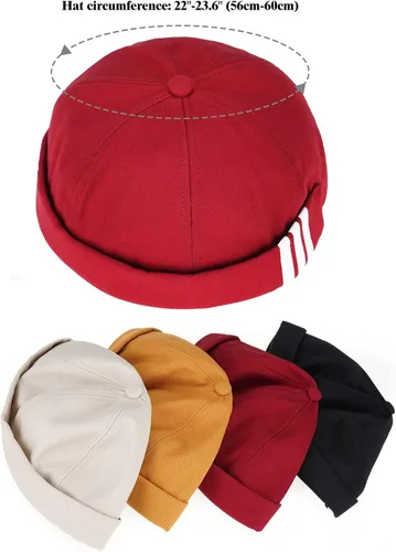 Vista 7 de Glamorstar Gorras domo sin ala para mujeres y hombres Sailor Docker, gorro Hip Hop