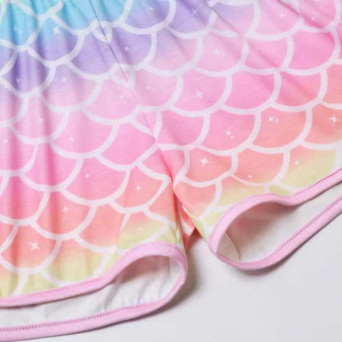 Vista 5 de QPANCY Pijamas a juego para niñas y muñecas, conjuntos de pijama de unicornio para verano, ropa de dormir de algodón