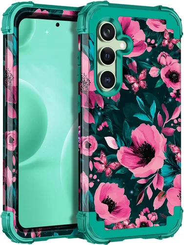 Vista 9 de Miqala Funda para Galaxy S24 5G, brilla en la oscuridad, tres capas, resistente, a prueba de golpes, protección completa, parachoques de plástico