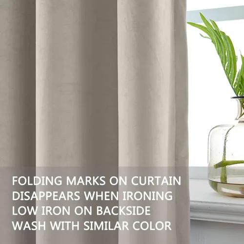 Vista 104 de cololeaf Panel de cortinas opacas de terciopelo con forro para cine en casa, cortina de ganchos planos para barra transversal o pista, 100 pulgadas
