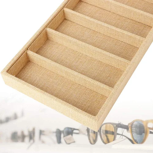 Vista 6 de Jopwkuin sunglass storage cvenient 38×19×4 6 grids sunglasses display box jewelery display organizer tray