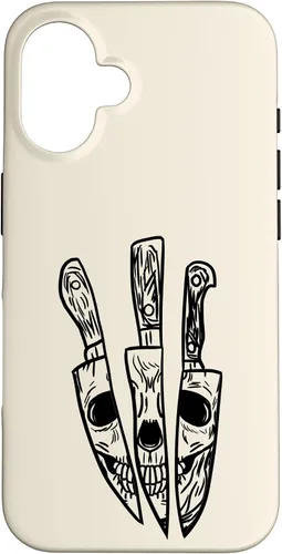 Vista 32 de Skull Reflected on Kitchen Knives Retro Chefs Cooks Gift Case for iPhone 17