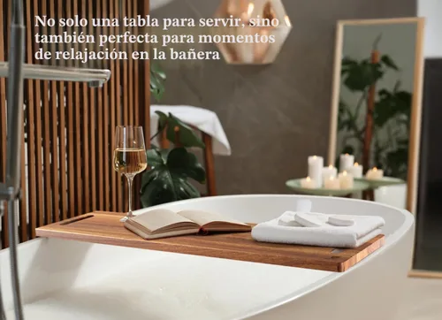Vista 6 de Tabla grande de embutidos – Con asas laterales incorporadas, tabla de servir de madera de acacia de 32 pulgadas para queso, carne y aperitivos