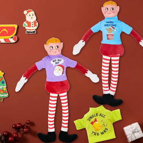 Vista 6 de JOYIN 4 paquetes de ropa de Navidad para muñeca, camisetas elegantes estilo invierno para ropa de muñeca, decoraciones de Navidad y temporada