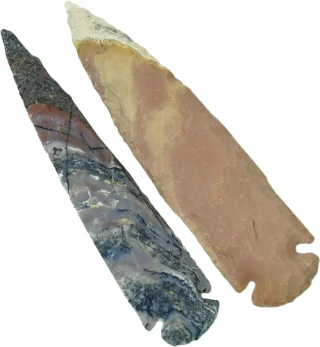 Vista 2 de HARMONIZE Reiki - Juego de 2 puntas de lanza de punta de lanza de piedra natural de ágata natural de cristal curativo
