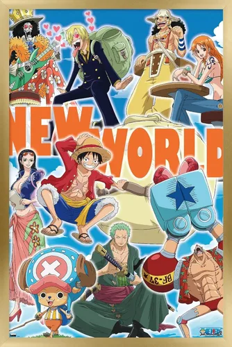 Vista 17 de Trends International One Piece - Póster de pared New World, 22.4 pulgadas de largo x 14.7 pulgadas, versión enmarcada en madera de granero