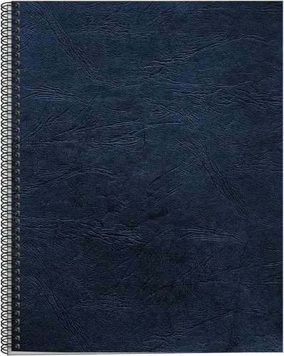 Vista 4 de Fellowes Cubiertas de encuadernación tamaño carta Expressions Grain, paquete de 50, azul marino (52124)