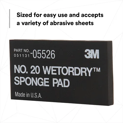 Vista 6 de 3M Wetordry esponja n.º 20 (2-3/4 pulgadas x 5-1/2 pulgadas x 3/8 pulgadas), 1, Negro