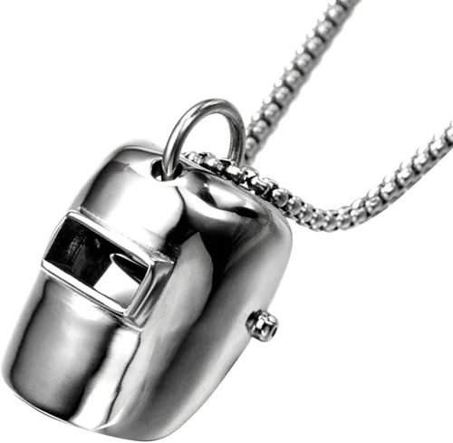 Vista 7 de Havamoasa Collar hiphop soldador casco colgante cuello cadena plata joyería regalo para hombres mujeres