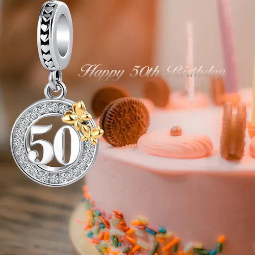 Vista 2 de Feliz cumpleaños 16 18 21 40 50 años de amor encanto mariposa para pulsera europea