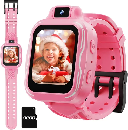 Vista 8 de Reloj inteligente digital para niños con cámara, pantalla táctil con video, alarma MP3, podómetro, juegos para niños de 3 a 9 años, regalos de Azul
