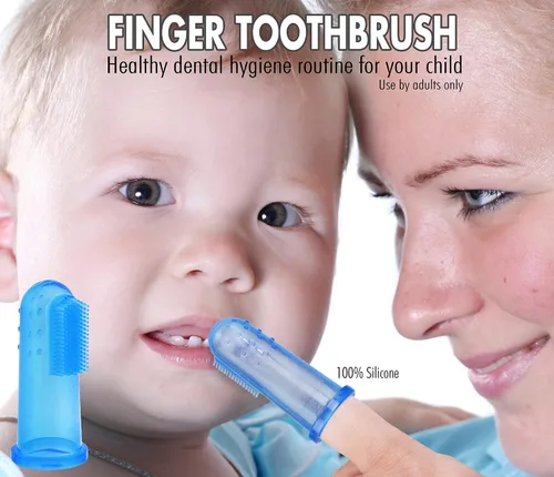 Vista 5 de Baby Buddy cepillo de dientes dedo de silicona, Total 1, Transparente