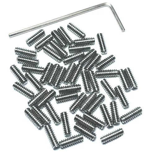 Vista 10 de Juego de 50 tornillos de 6-32 x 1/2 pulgadas de acero inoxidable 304 de cabeza Allen hexagonal hexagonal con llave Allen de 1/16, juego de tornillos