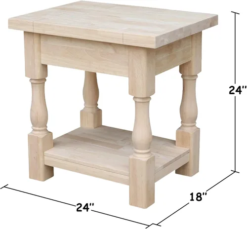 Vista 2 de International Concepts - Mesa auxiliar toscana, 19 x 16 pulgadas