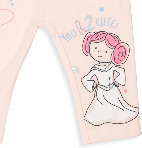 Vista 4 de STAR WARS Princess Leia R2-D2 Baby Girls 2 Pack Pants Newborn to Infant