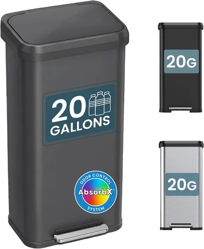 Vista 14 de iTouchless SoftStep - Bote de basura de acero inoxidable, 13.2 galones, sistema de filtro de olores, pedal y tapa con cierre silencioso y fino