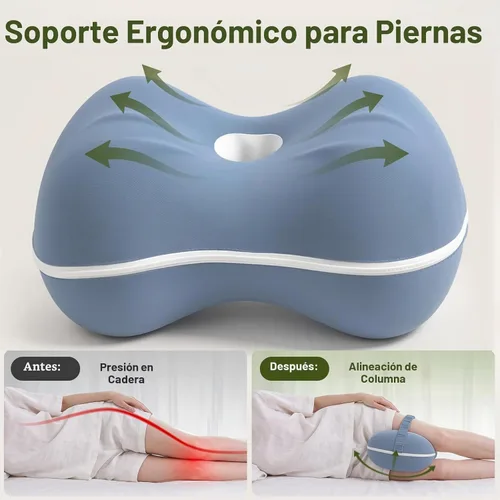 Vista 2 de Almohada de rodilla para personas que duermen de lado, almohada refrescante entre las piernas para dormir de lado, almohada de espuma viscoelástica