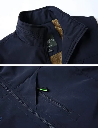 Vista 5 de Gihuo Chaleco de forro polar con forro de sherpa para hombre, chaleco de pesca de invierno para viajes