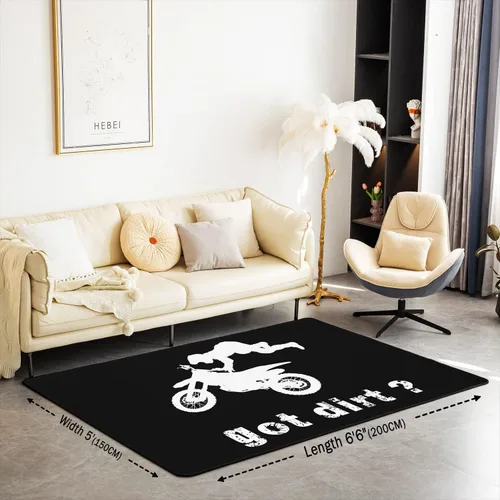 Vista 2 de Alfombra de motocross de 3 x 5 pies, alfombra para deportes extremos, sala de estar, dormitorio, decoración de motocicleta, alfombra antideslizante