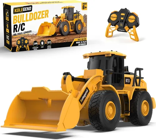 Vista 9 de kolegend Camión volquete RC de juguete para niños, camión volquete de control remoto con cama volquete de trabajo, juguete de construcción RC de 2.4