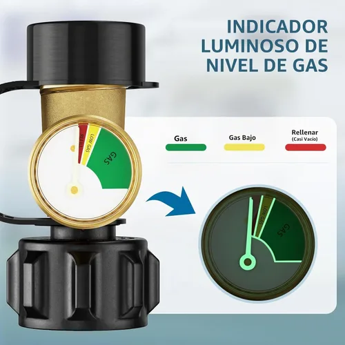 Vista 2 de Indicador de Nivel de Medidor de Tanque de Propano para Tanques de 5-20 Libras, Universal para Autocaravana, Parrilla de Gas, Estufa de Camping
