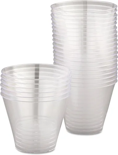 Vista 2 de Comet - Vasos de pared lisos, 9 onzas, transparentes, sentadillas, paquete de 25, 20 paquetes/caja