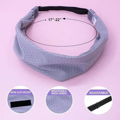 Vista 5 de FROG SAC Diademas deportivas para niñas, ajustables, antideslizantes, atléticas, deportivas, para mujeres, adolescentes, niñas, color negro, gris
