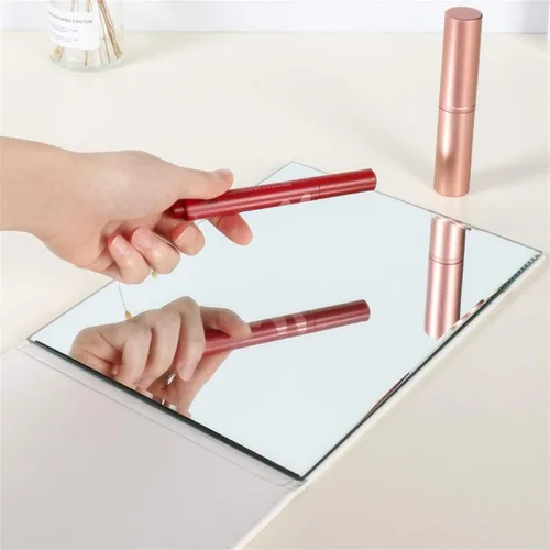 Vista 3 de Zcooooool Espejo portátil grande Super HD - Ángulo de soporte múltiple de mano libre/portátil/mesa plegable 10x7 pulgadas Blanco