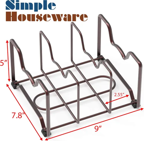 Vista 2 de Simple Houseware Organizador de artículos para el hogar de cocina, estante de despensa, bronce