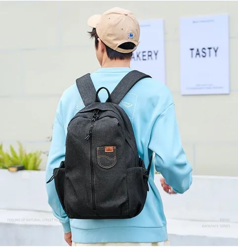 Vista 7 de Mochila de mezclilla vintage para mujer, bolso Y2k para mujer, bolsa de hombro de mezclilla, estética única, linda mochila para mujeres y hombres
