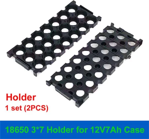 Vista 4 de XBERSTAR Soporte de batería 18650, 12V 3S 7P Li-ion DIY soporte para batería 18650 Powerwall abrazadera puntual (caja negra y tira de níquel)