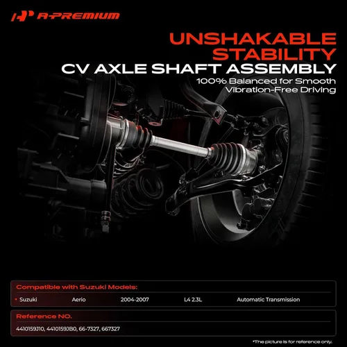 Vista 2 de A-Premium Conjunto de eje de eje CV compatible con Suzuki Aerio 2004-2007 L4 2.3L automático, lado delantero derecho del pasajero, repuesto #