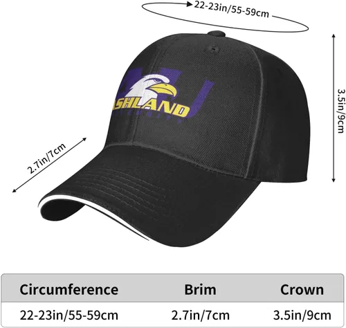 Vista 6 de Ashland University Logo Sandwich Gorra Unisex Clásico Gorra de béisbol unisex ajustable Casquette Dad Hat