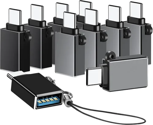 Vista 12 de USB Type C Male Female Adapter,Data Charging Cable Converter 8-Pack Negro