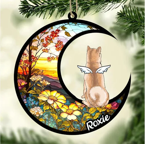 Vista 164 de LOVELYPOD Adorno de Navidad personalizado para perro Basset Hound (marrón) Basset Hound (marrón) adorno para atrapasoles de perro, razas de perros