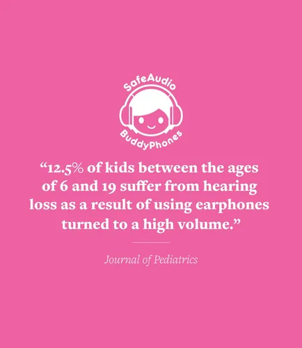 Vista 6 de BuddyPhones Explore Plus Auriculares plegables con cable para niños, cable para compartir audio integrado con micrófono en línea, limitación