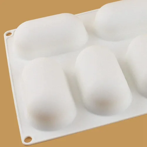 Vista 7 de Molde de jabón de silicona de forma ovalada 3D de 8 ranuras para hacer jalea hecha a mano, herramienta de molde de pastel