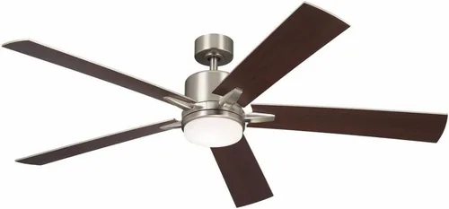Vista 2 de Kichler Lucian Elite XL Ventilador de techo de 60 pulgadas con luz LED, níquel cepillado níquel
