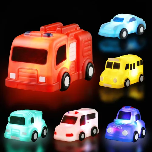 Vista 9 de TOY Life 12 piezas de juguetes de baño de animales que se iluminan para edades 1-3, juguetes de baño luminosos sin agujeros para niños, regalos
