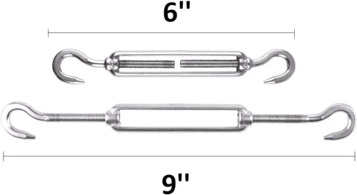 Vista 2 de CABAX Kit de accesorios de vela para vela triangular cuadrada serie M6, acero inoxidable antioxidante resistente con 4 tensores, 6 ojales