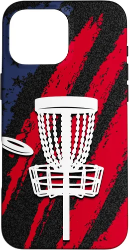 Vista 19 de iPhone 16 Disc golf american flag USA disc golfer dad Case