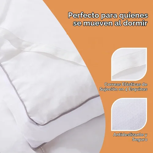 Vista 3 de Cubrecolchón de espuma viscoelástica tamaño Queen, transpirable y agradable a la piel para aliviar el dolor de espalda, espuma triturada extra